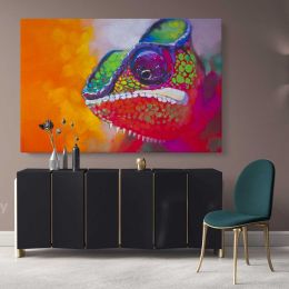 Colourful Toads Frog Original Pastel wall art Modern Print Abstract Canvas Wall Art