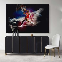 Basketball Player Michael Jordan Canvas Wall Art
