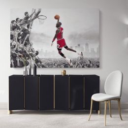 Basketball Player Michael Jordan Last Game Shot Canvas Wall Art