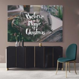 Believe in the Magic of Christmas Wall Art Print Painting On Framed Canvas