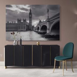 London Big Ben Westminster Black and White wall art Buildings and Cites Canvas Wall Art