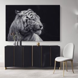 Tiger Large Black and White Photography Canvas Wall Art