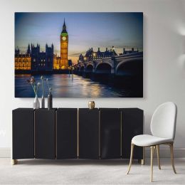 Beautiful London City Landscape Big Ben Clock Tower Canvas Wall Art