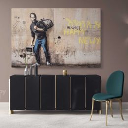 Happy New Year Modern Art Banksy Graffiti Street Arts Urban Canvas Wall Art