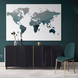 Abstract Large World Map wall art World Map Wall Art Office Wall Decor Modern Wall Canvas Wall Art