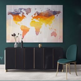 Modern Wall Map Large World Map Canvas Nursery Wall Art Office Wall For Canvas Wall Art