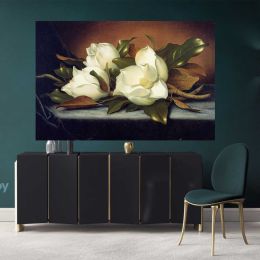 Giant White Magnolia Flower Canvas Wall Art