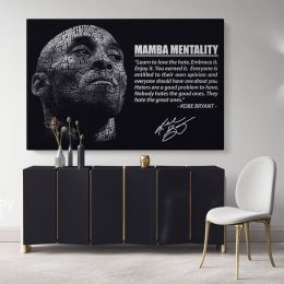 Mamba Mentality Motivational Quotes Kobe Bryant Basketball Player Canvas Wall Art