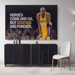 Kobe Bryant Last Game Basketball Player Mamba Mentality Motivational Quotes Canvas Wall Art