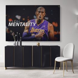 Mamba Mentality Kobe Bryant Last Game Basketball Player Motivational Quotes Canvas Wall Art
