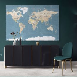 Official Giant World Map Atlas Geography Political Canvas Wall Art