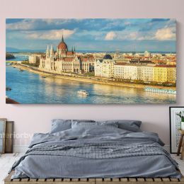 Panoramic Hungarian Parliament Building Canvas Wall Art