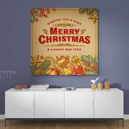 Merry Christmas Greeting Gift Print Painting Framed Canvas Rolled Bedroom