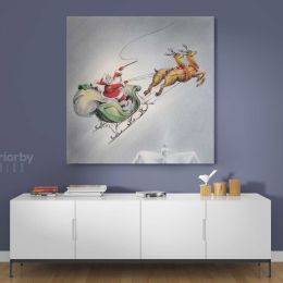 Merry Christmas Greeting Gifts Print Painting Framed Canvas