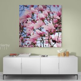 Pink Magnolia Flower Canvas Wall Art