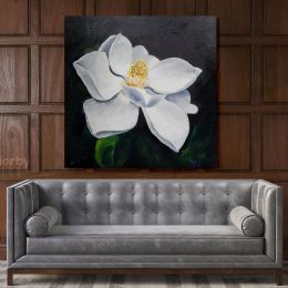 White Magnolia Flower Canvas Wall Art
