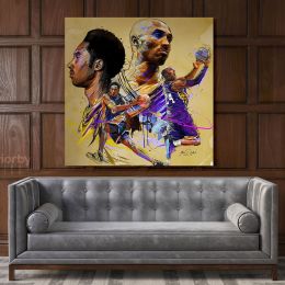 Kobe Bryant Basketball Player Drawing Photo Print on Canvas