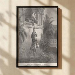 David Escapes by Rope - Gustave Dore Rescue from Palace 