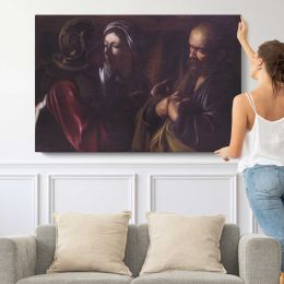 Denial of Peter by Caravaggio Canvas Wall Art Print