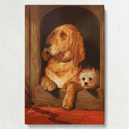 Dignity and Impudence - Noble Hound and Cheeky Terrier Dog Scene By Edwin Landseer 