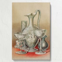 Engraved Glassware - Industrial Arts Illustration from 1851 By Matthew Digby Wyatt 