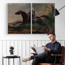 Equestrian Portrait of Grand Prince Alexander Nikolayevich by Franz Kruger Canvas Wall Art Print
