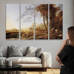 Evening River Landscape by Aelbert Cuyp Canvas Wall Art Print