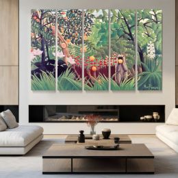 Exotic Landscape by Henri Rousseau Canvas Wall Art Print