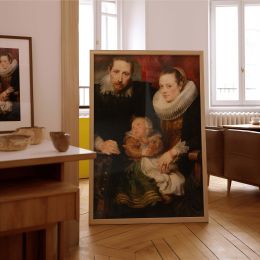 Family Portrait - Anthony Van Dyck Regal Composition with Drapery 