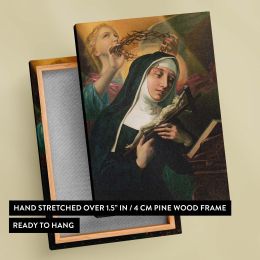 Female Saint with Crucifix - Angel Crowning Her with Thorns