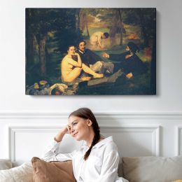 Figures Resting by the Water by Edouard Manet Canvas Wall Art Print