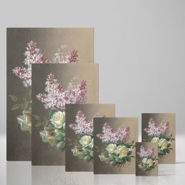 Flowers, Roses, and Lilacs - Vintage Floral Bouquet in Soft Pastels By Paul de Longpre 