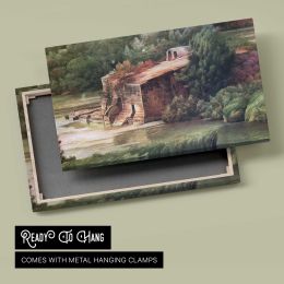 Garden Pond and Stone Bridge Canvas Wall Art Print