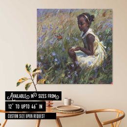 Girl in Wildflowers by Daniel Gerhartz Square Canvas Wall Art