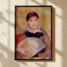 Girl with a Fan - Pierre-Auguste Renoir Soft Colors with Delicate Face 