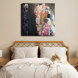 Gustav Klimt Death and Life (1910-1915) Square Canvas Wall Art