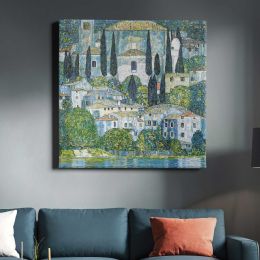 Gustav Klimt Kirche in Cassone (1913) Square Canvas Wall Art
