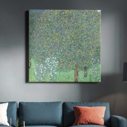 Gustav Klimt Rosebushes under the Trees (1905) Square Canvas Wall Art