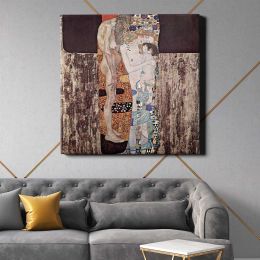 Gustav Klimt The Three Ages of the Woman (1905) Square Canvas Wall Art