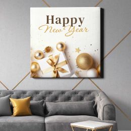 Happy New Year Instagram post template Square Canvas Wall Art