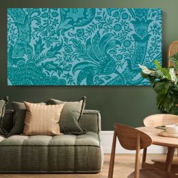 Indian Floral Pattern in Teal by William Morris Wall Art Print