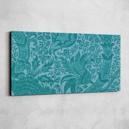 Indian Floral Pattern in Teal by William Morris Wall Art Print