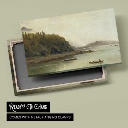 Indians Fishing by Albert Bierstadt Canvas Wall Art Print