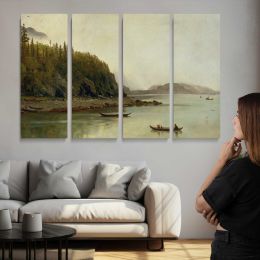 Indians Fishing by Albert Bierstadt Canvas Wall Art Print