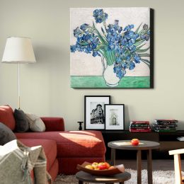 Irises (1890) Square Canvas Wall Art