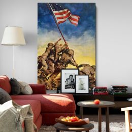 Iwo Jima - Marines Raising U.S. Flag WWII Poster Art