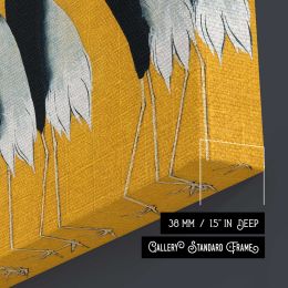Japanese Cranes on Gold Canvas Wall Art Print