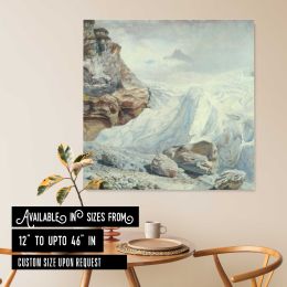 John Brett - Glacier of Rosenlaui, Tate Britain Square Canvas Wall Art