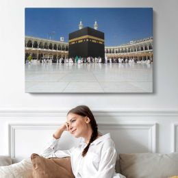 Kaaba beneath a Clear Blue Sky Canvas Wall Art Print