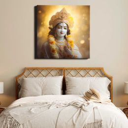 Krishna adult gold representation Square Canvas Wall Art